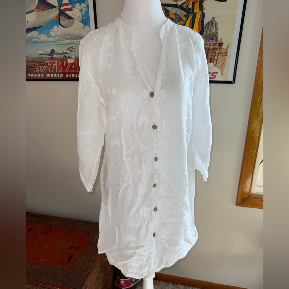 White Button-Down Tunic - image 1